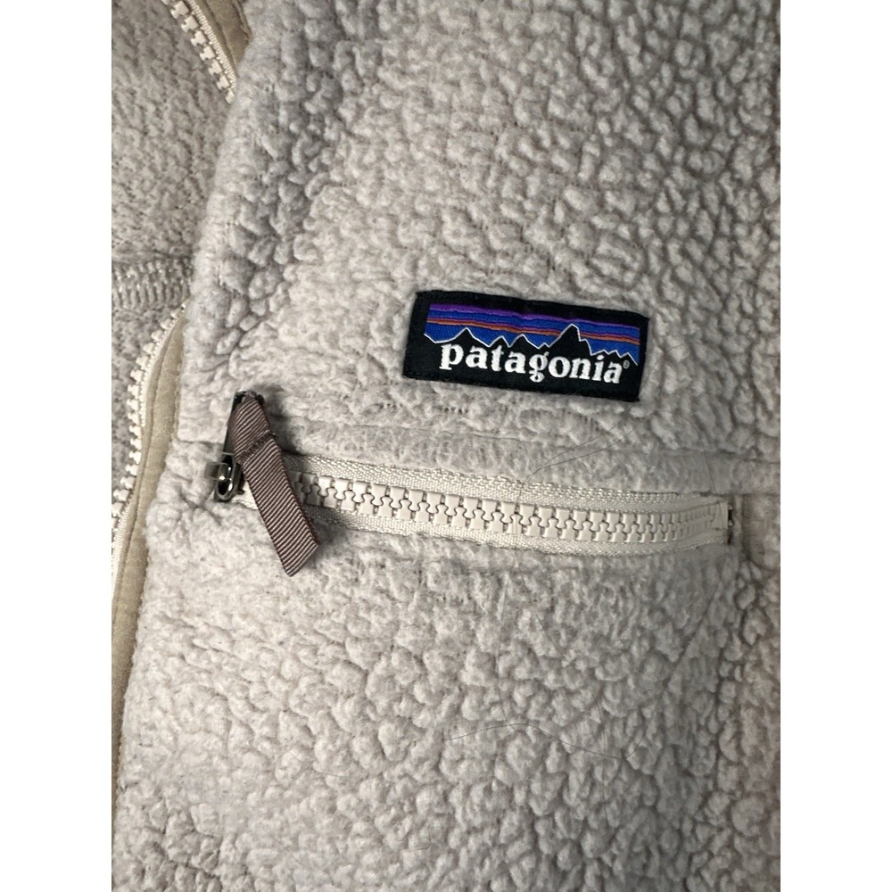 Patagonia Sherpa Jacket Womens Large Beige Fleece Long Sleeve Fleece Coat F2022 - Picture 10 of 15